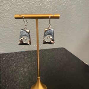 earrings Silver Hoop -drop With StoneIn Nutmeg